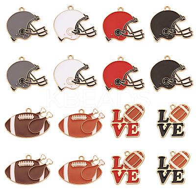 16Pcs 8 Styles Alloy Enamel Pendants ENAM-TA0001-79-1
