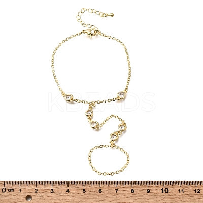 Brass Micro Pave Cubic Zirconia Mittens Bracelets BJEW-C156-01G-04-1