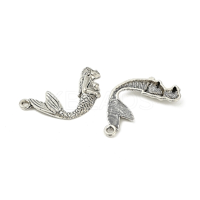 Tibetan Style Alloy Mermaid Pendants TIBEP-36349-AS-RS-1