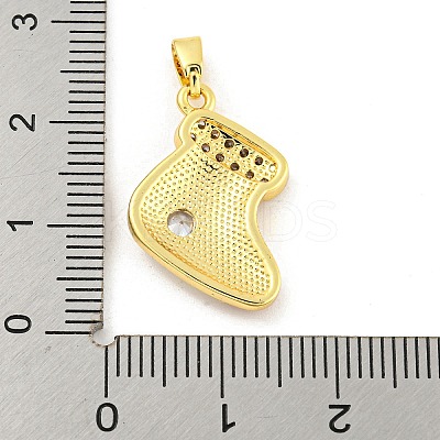 Christmas Brass Micro Pave Cubic Zirconia Pendants KK-H468-02D-01G-1