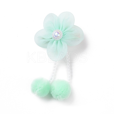 Flower Cloth Metallic Alligator Hair Clips LS-PHAR-D013-01E-1