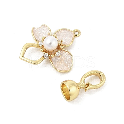 Brass Enamel Fold Over Clasps KK-U059-05G-1