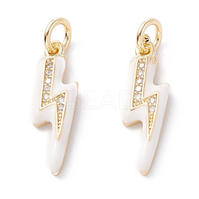 Brass Micro Pave Clear Cubic Zirconia Pendants ZIRC-A019-12G-D-1