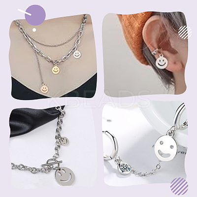 6Pcs 3 Colors 304 Stainless Steel Charms STAS-LP0001-31-1