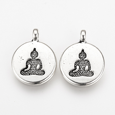 Tibetan Style Alloy Pendants TIBEP-Q078-28AS-NR-1