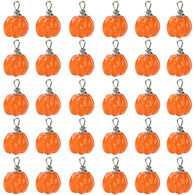 30Pcs Opaque Resin Vegetable Pendants RESI-SC0006-33-1