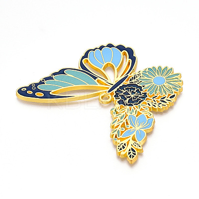 Rack Plating Alloy Enamel Big Pendants ENAM-N056-396-G-1