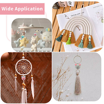 40Pcs 5 Colors Wood European Beads WOOD-GL0001-14-1