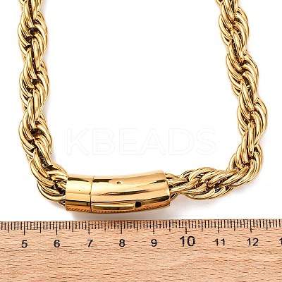 10MM 304 Stainless Steel Rope Chain Necklaces NJEW-C099-07A-G-1