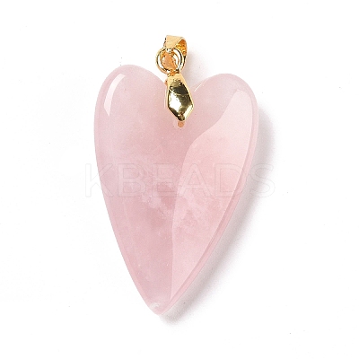 Natural Rose Quartz Pendants X-G-E570-01G-06-1