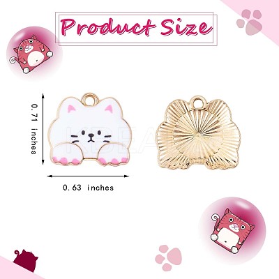35 Pieces Cat Enamel Charm Pendant Alloy Enamel Animal Charm Mixed Color for Jewelry Necklace Bracelet Earring Making Crafts JX249A-1