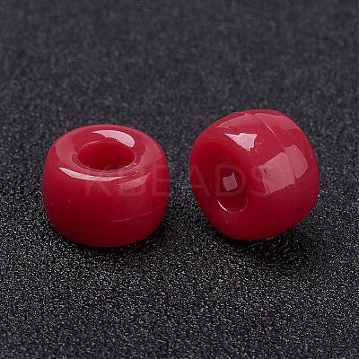 Opaque Acrylic European Large Hole Beads PL338-5-1