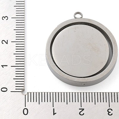 304 Stainless Steel Pendant Cabochon Settings LS-STAS-M084-04P-1