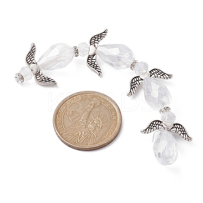 Angel Fairy Shape Electroplate Transparent Glass Beads Strands AJEW-JB01172-01-1