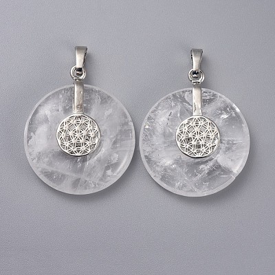 Natural Quartz Crystal Pendants G-F640-C01-1