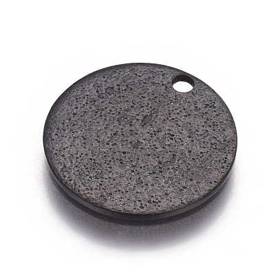 304 Stainless Steel Textured Pendants STAS-I098-01-12mm-B-1