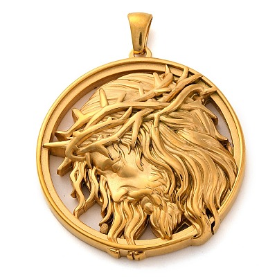 Religion Golden Tone 304 Stainless Steel Pendants LS-STAS-K289-01G-13-1