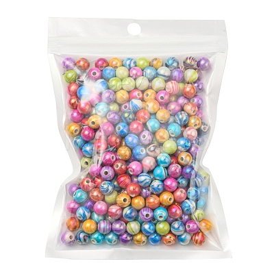 AB Color Wave Printed Acrylic Beads SACR-YW0001-48-1