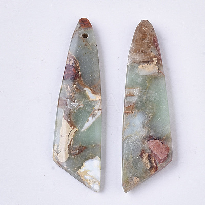 Synthetic Aqua Terra Jasper Pendants G-S366-009E-01-1