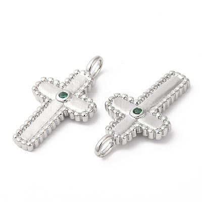 Rack Plating Brass Micro Pave Cubic Zirconia Pendants KK-R143-15P-1