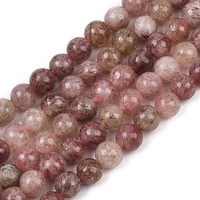 Natural Strawberry Quartz Beads Strands G-H350-A01-6mm-1
