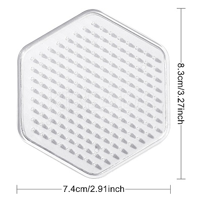 Hexagon ABC Plastic Pegboards Used for 5x5mm DIY Fuse Beads DIY-YW0008-17-1