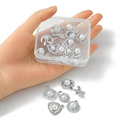 20Pcs 20 Style Alloy Crystal Rhinestone Pendants ALRI-YW0001-14-1