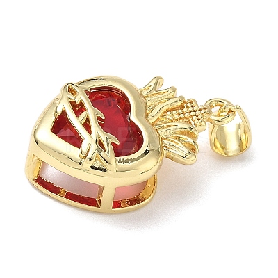 Brass Glass Pendants X-KK-L253-28G-02-1
