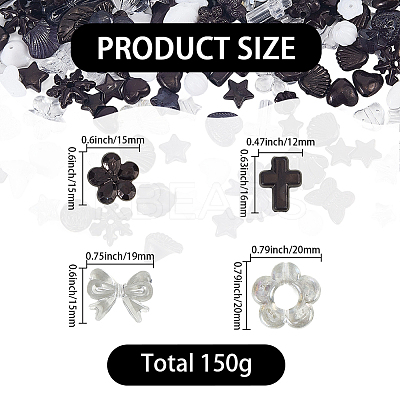 150G Transparent & Opaque Acrylic Beads TACR-SP0001-38B-1