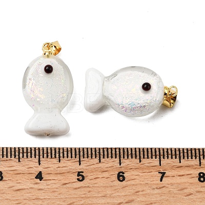 Handmade Dichroic Foil Lampwork Pendants X2-DICH-G001-01G-01-1
