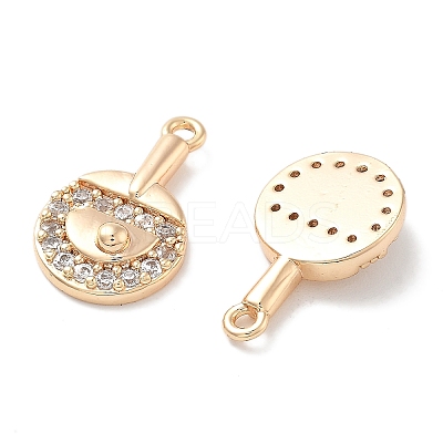 Rack Plating Brass Clear Cubic Zirconia Pendants KK-M102-22G-A-1