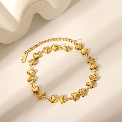 304 Stainless Steel Link Bracelets for Women BJEW-Z125-03G-02-1