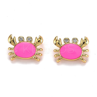 Real 18K Gold Plated Brass Micro Pave Clear Cubic Zirconia Charms ZIRC-L100-020F-G-1