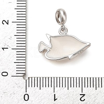 Rhodium Plated 925 Sterling Silver Enamel European Dangle Charms LS-STER-P062-01A-06-1