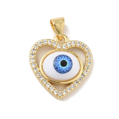 Brass Micro Pave Cubic Zirconia Pendants KK-B059-43G-1