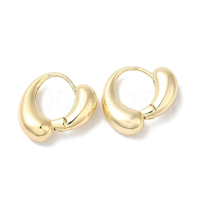 Teardrop Brass Hoop Earrings for Women EJEW-U008-15G-1