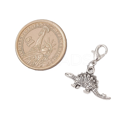 Tibetan Style Alloy Dinosaur Pendant Decorations HJEW-JM04181-1