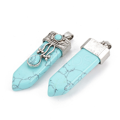 Synthetic Turquoise Pendants G-S292-05D-1