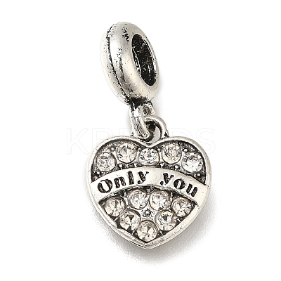Rack Plating Alloy Crystal Rhinestone European Dangle Charms PALLOY-A009-17AS-1