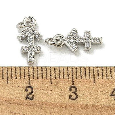 Rack Plating Brass Micro Pave Cubic Zirconia Pendants KK-K386-02H-P-1