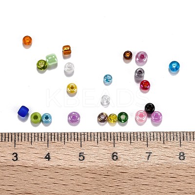 24 Colors 8/0 Glass Seed Beads SEED-X0052-02-3mm-1