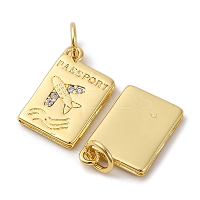 Brass Micro Pave Cubic Zirconia Pendants LS-KK-P308-54G-1