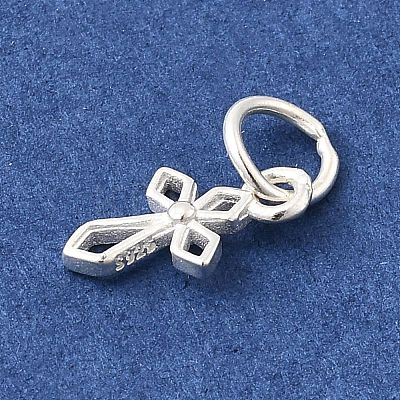 925 Sterling Silver Hollow Cross Charms STER-A048-15S-1