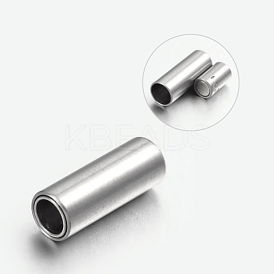 Tarnish Resistant 304 Stainless Steel Magnetic Clasps with Glue-in Ends STAS-L131-03-1