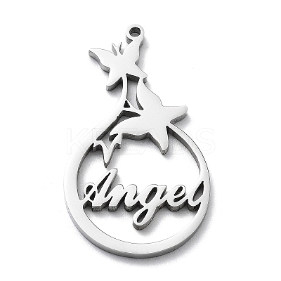 Non-Tarnish 304 Stainless Steel Pendants STAS-D036-15P-1