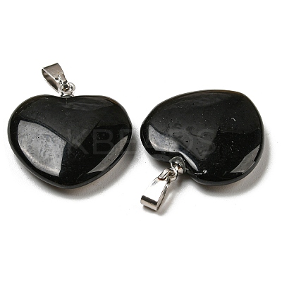 Natural Obsidian Pendants G-G956-B77-FF-1