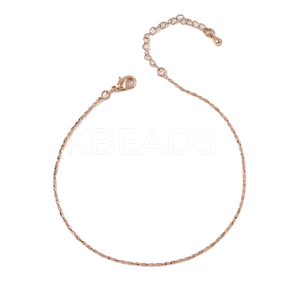 Brass Link Chain Bracelets for Women BJEW-G735-06RG-1
