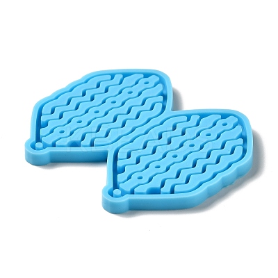 DIY Hexagon with Wave Pendant Silicone Molds DIY-I099-39-1
