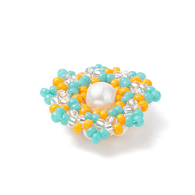 Seed Beads Beaded Charms PALLOY-MZ00119-03-1