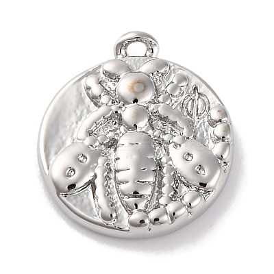 Brass Pendants With Clear Cubic Zirconia KK-S403-03P-1